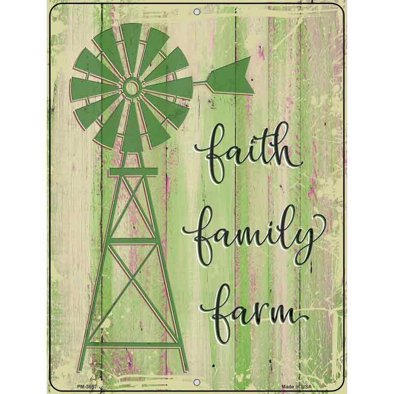 Faith Family Farm Novelty Metal Parking Sign 4.5" x 6" (PM)