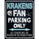 Krakens Fan Novelty Metal Parking Sign 4.5" x 6" (PM)