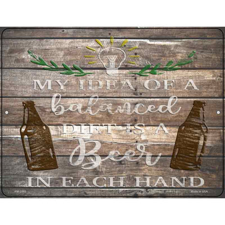 Beer In Each Hand Novelty Metal Parking Sign 4.5" x 6" (PM)