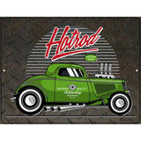 Green Hotrod Novelty Metal Parking Sign 4.5" x 6" (PM)