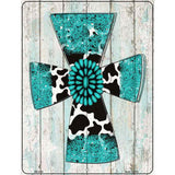 Turquoise Cross Novelty Metal Parking Sign 4.5" x 6" (PM)