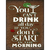 Start In The Morning Novelty Metal Parking Sign 4.5" x 6" (PM)