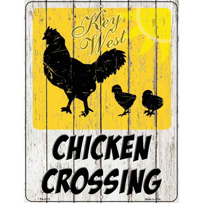 Chicken Crossing Key West Novelty Metal Parking Sign 4.5" x 6" (PM)