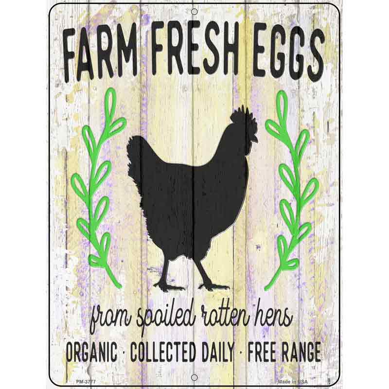 Farm Fresh Eggs Chickens Novelty Metal Parking Sign 4.5" x 6" (PM)