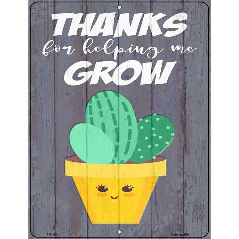 Helping Grow Cactus Trio Novelty Metal Parking Sign 4.5" x 6" (PM)