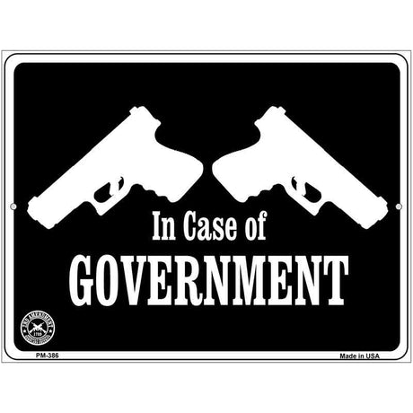 In Case of Government Metal Novelty Parking Sign 4.5" x 6" (PM)