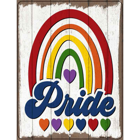 Pride With Rainbow Novelty Metal Parking Sign 4.5" x 6" (PM)