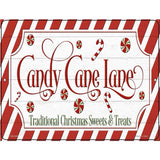 Candy Cane Lane Novelty Metal Parking Sign 4.5" x 6" (PM)