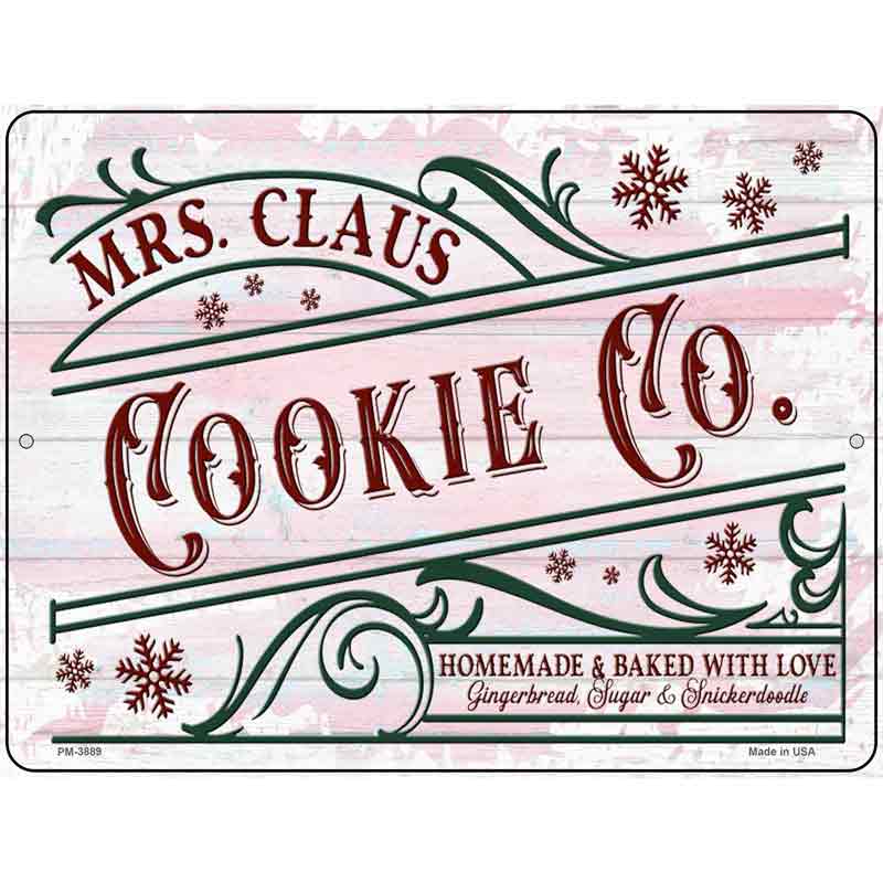 Mrs. Claus Cookie Co Novelty Metal Parking Sign 4.5" x 6" (PM)