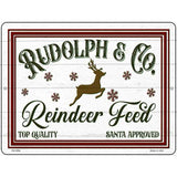 Rudolph and Co Reindeer Feed Novelty Metal Parking Sign 4.5" x 6" (PM)