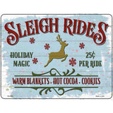 Sleigh Rides Blue Novelty Metal Parking Sign 4.5" x 6" (PM)