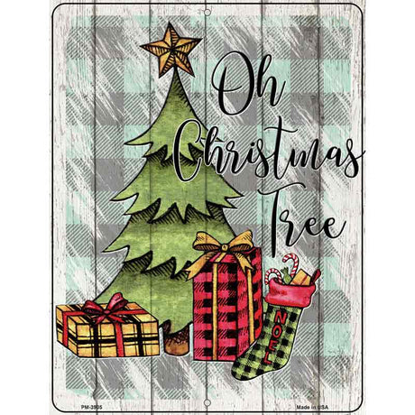 Oh Christmas Tree Novelty Metal Parking Sign 4.5" x 6" (PM)