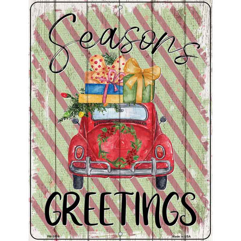 Seasons Greetings Car Novelty Metal Parking Sign 4.5" x 6" (PM)