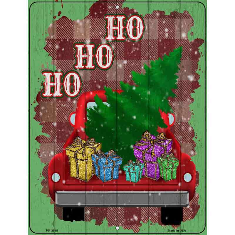 Ho Ho Ho Truck Novelty Metal Parking Sign 4.5" x 6" (PM)