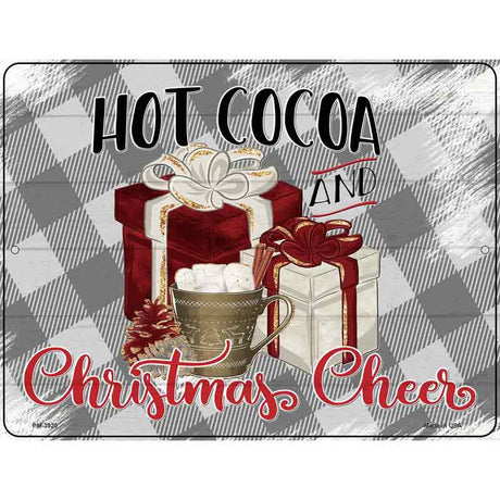 Hot Cocoa Christmas Cheer Novelty Metal Parking Sign 4.5" x 6" (PM)