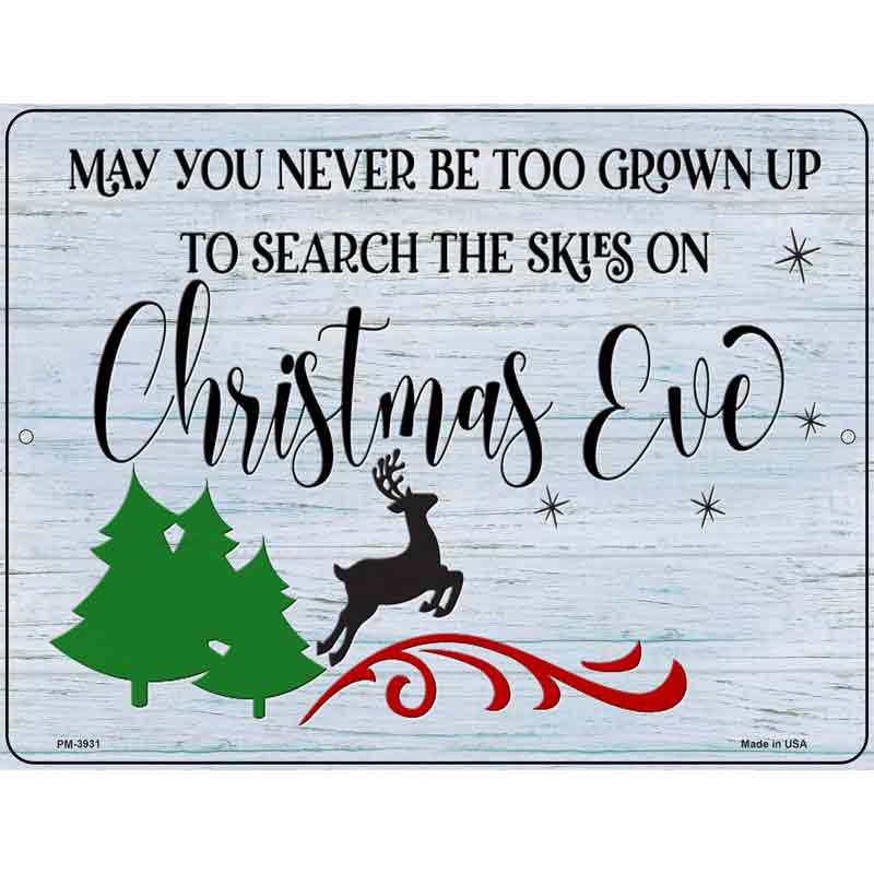 Search Skies on Christmas Eve Novelty Metal Parking Sign 4.5" x 6" (PM)