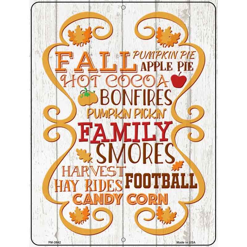 Fall Autumn Season Novelty Metal Parking Sign 4.5" x 6" (PM)