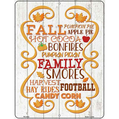 Fall Autumn Season Novelty Metal Parking Sign 4.5" x 6" (PM)