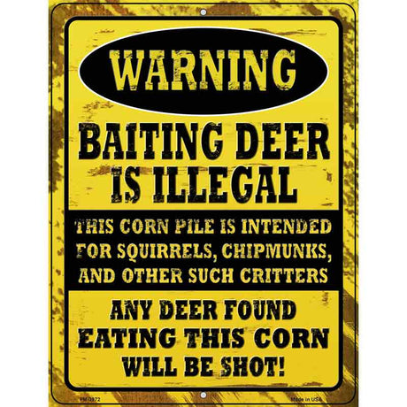 Deer Baiting Illegal Novelty Metal Parking Sign 4.5" x 6" (PM)