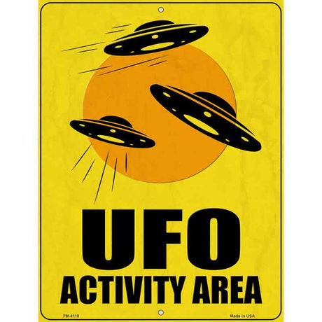 UFO Activity Area Novelty Metal Parking Sign 4.5" x 6" (PM)