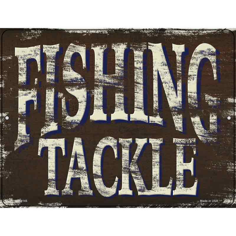 Fishing Tackle Novelty Metal Parking Sign 4.5" x 6" (PM)