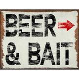 Beer and Bait Right Novelty Metal Parking Sign 4.5" x 6" (PM)