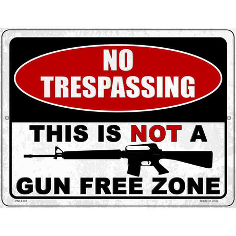 No Trespassing Gun Zone Novelty Metal Parking Sign 4.5" x 6" (PM)