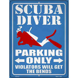 Scuba Diver Parking Only Novelty Metal Parking Sign 4.5" x 6" (PM)