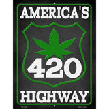 420 Americas Highway Novelty Metal Parking Sign 4.5" x 6" (PM)