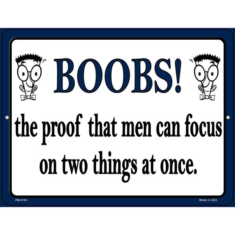 Boobs Proof Novelty Metal Parking Sign 4.5" x 6" (PM)