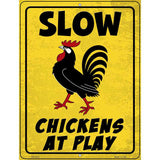 Chickens At Play Novelty Metal Parking Sign 4.5" x 6" (PM)