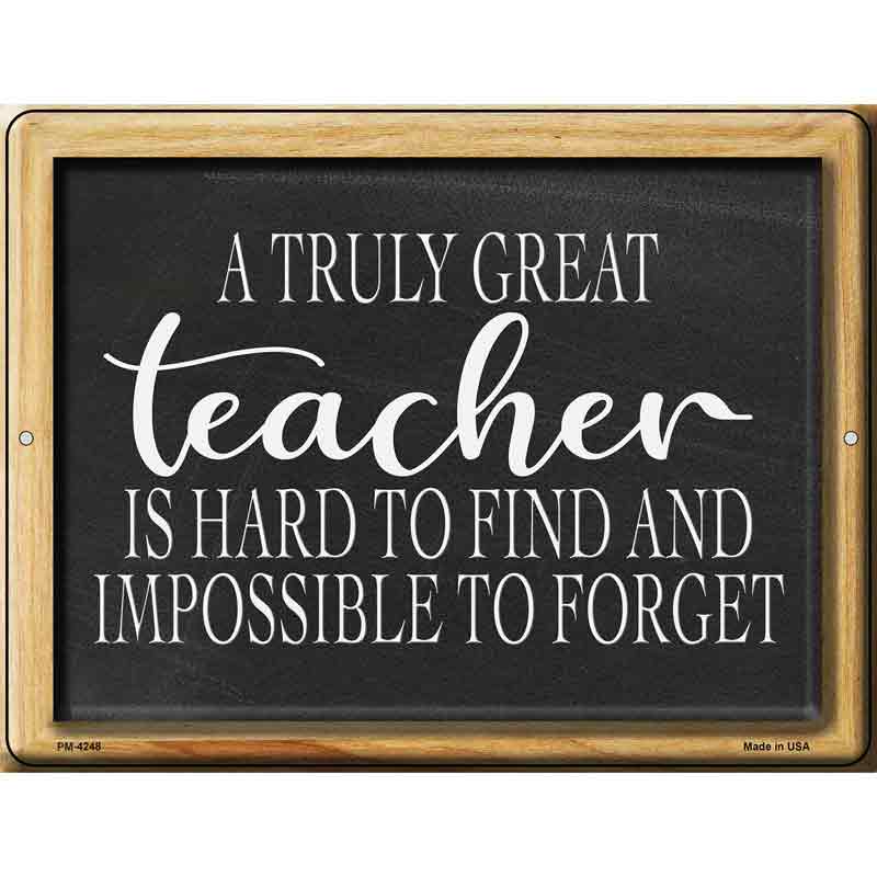 Truly Great Teacher Chalkboard Novelty Metal Parking Sign 4.5" x 6" (PM)