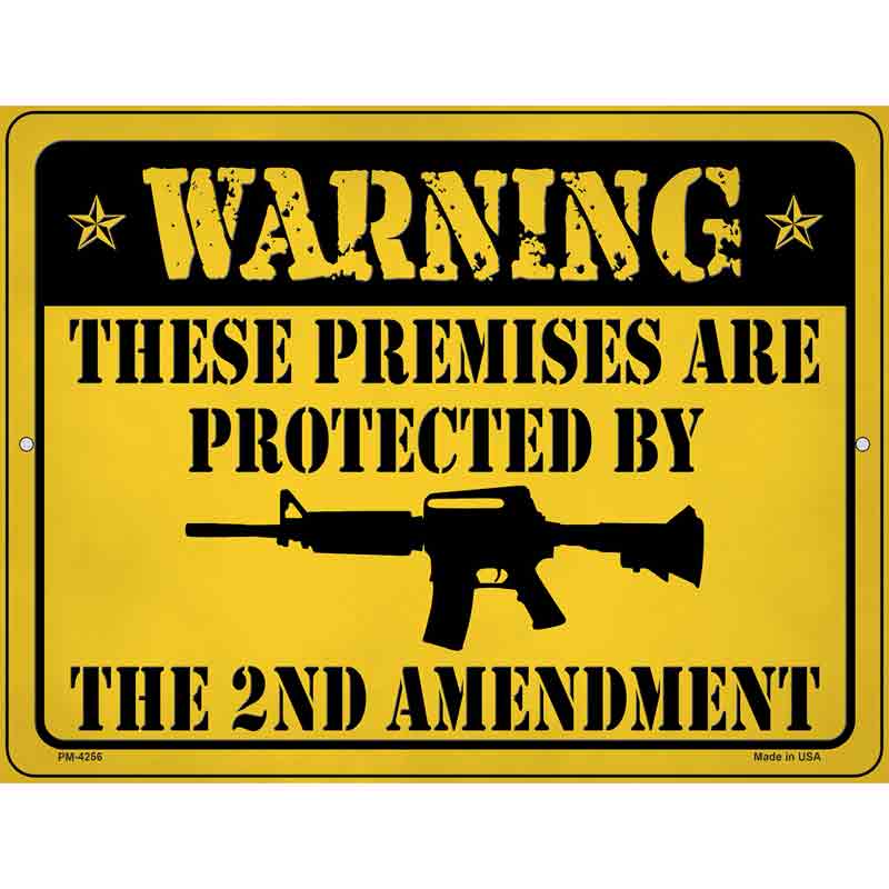 Rifle Protected Second Amendment Novelty Metal Parking Sign 4.5" x 6" (PM)