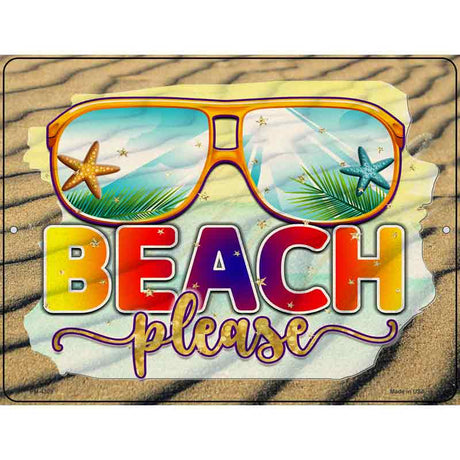 Beach Please Novelty Metal Parking Sign 4.5" x 6" (PM)