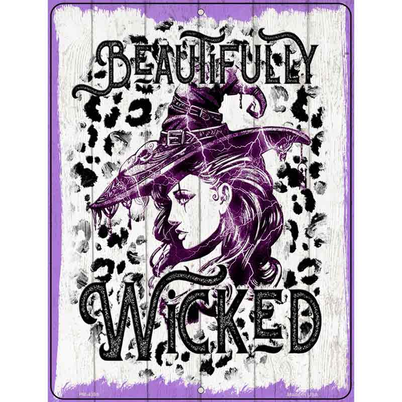 Beautifully Wicked Purple Novelty Metal Parking Sign 4.5" x 6" (PM)