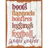 Boots Flannels Bonfires Novelty Metal Parking Sign 4.5" x 6" (PM)