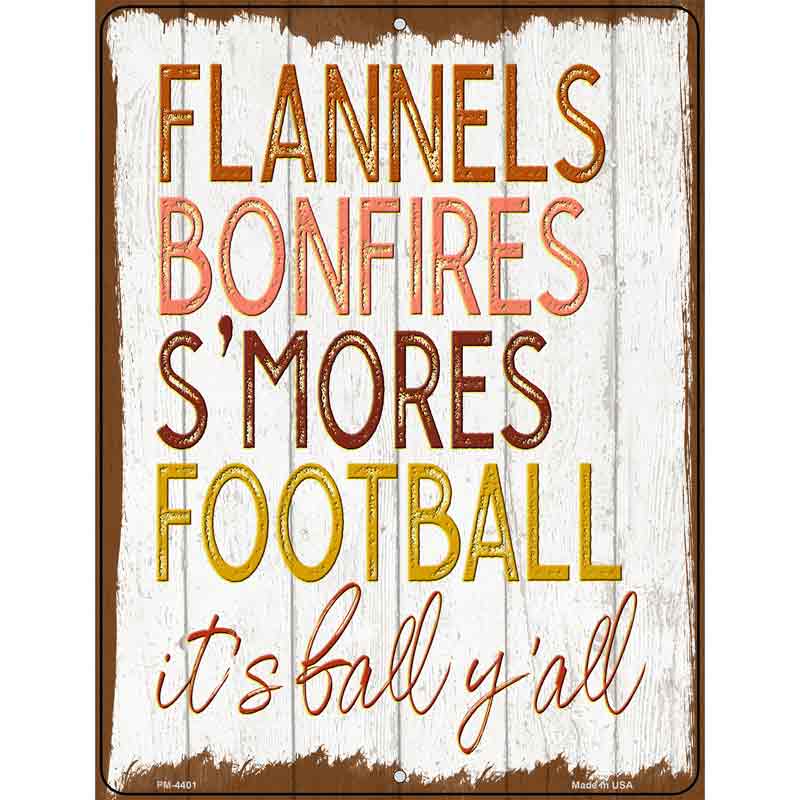 Flannels Bonfires Smores Novelty Metal Parking Sign 4.5" x 6" (PM)