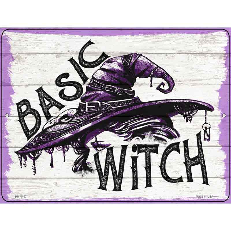 Basic Witch Purple Novelty Metal Parking Sign 4.5" x 6" (PM)