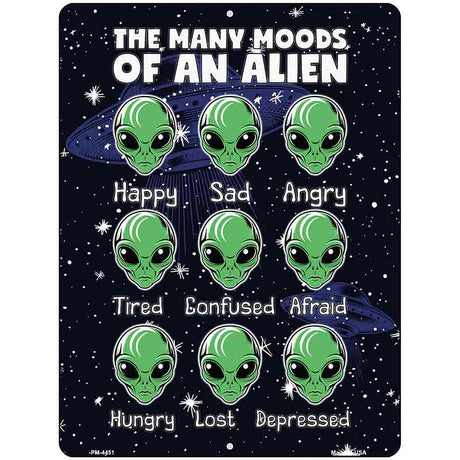 The Many Moods of an Alien Metal Novelty Parking Sign P-4451