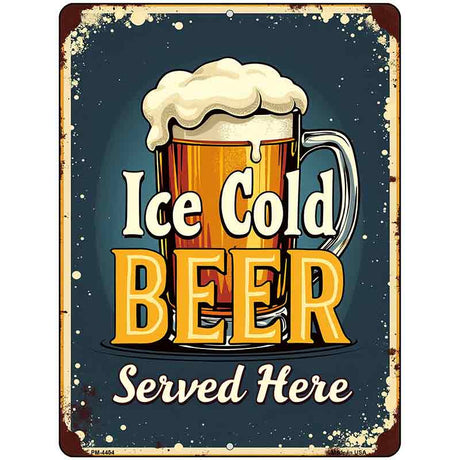 Ice Cold Beer Served Here Metal Novelty Parking Sign P-4454