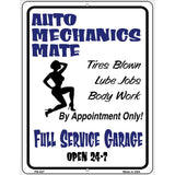 Auto Mechanics Mate Metal Novelty Parking Sign 4.5" x 6" (PM)