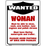 Woman Wanted Metal Novelty Parking Sign P-645 4.5" x 6" (PM)