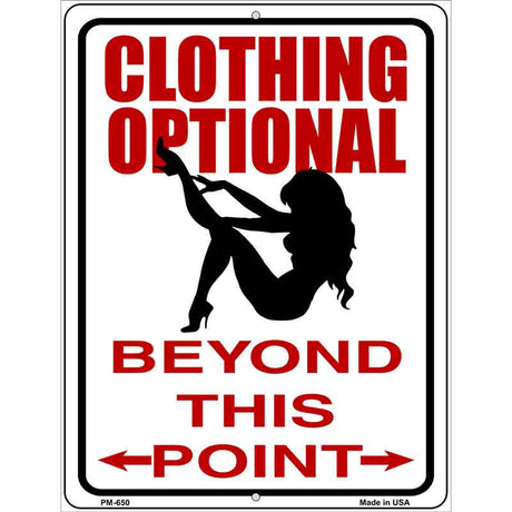 Clothing Optional Metal Novelty Parking Sign 4.5" x 6" (PM)