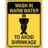 Wash in Warm Water Metal Novelty Parking Sign 4.5" x 6" (PM)