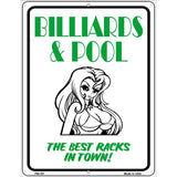 Billiards & Pool Metal Novelty Parking Sign 4.5" x 6" (PM)