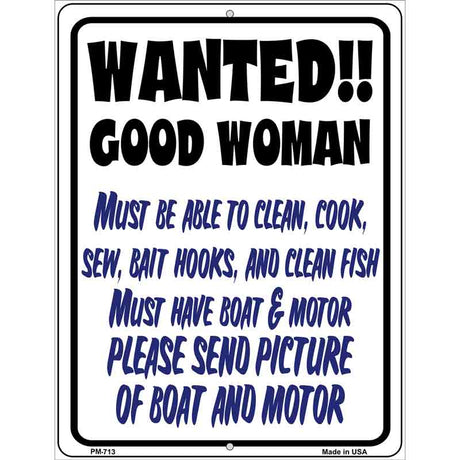 Wanted Good Woman Metal Novelty Parking Sign 4.5" x 6" (PM)