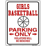 Girls Basketball Parking Only Metal Novelty Parking Sign 4.5" x 6" (PM)