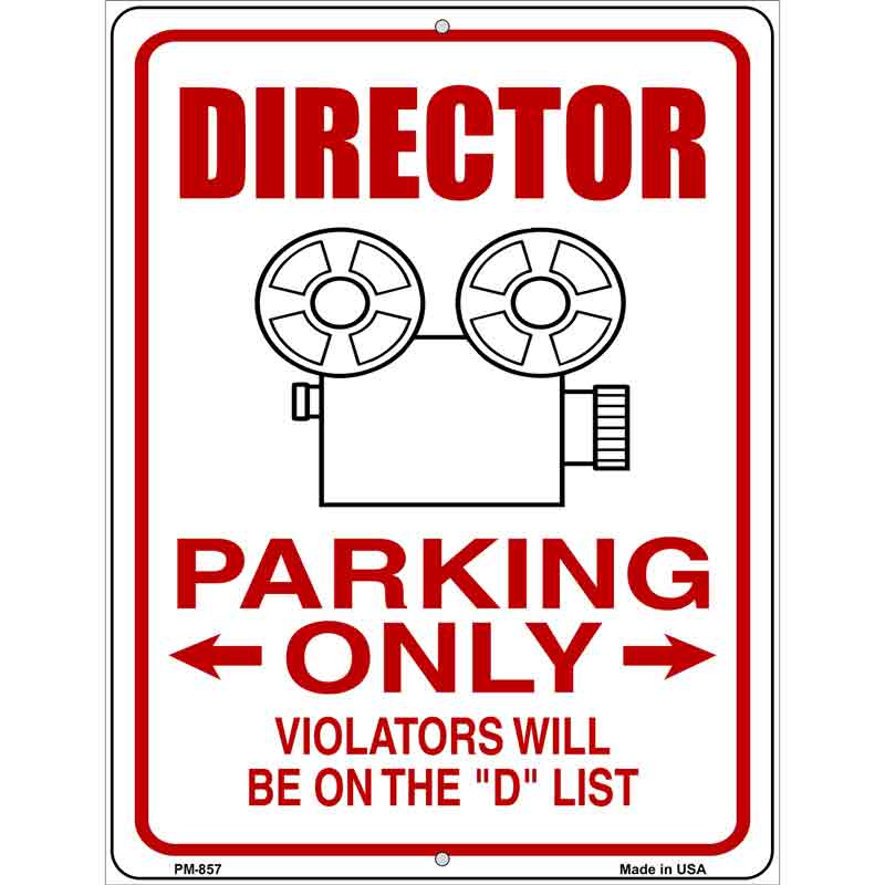 Director Parking D List Novelty Metal Parking Sign 4.5" x 6" (PM)