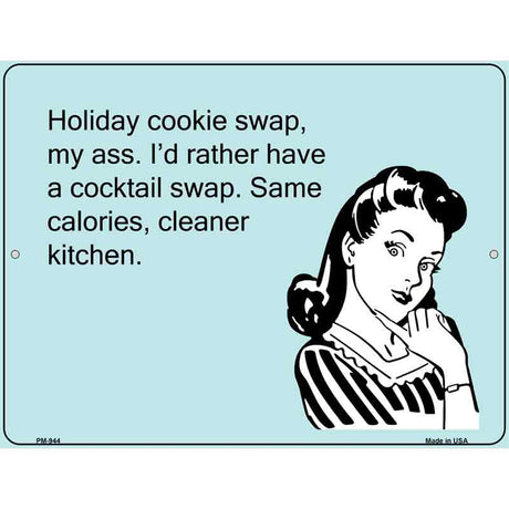 Holiday Cookie Swap E-Cards Metal Novelty Parking Sign 4.5" x 6" (PM)