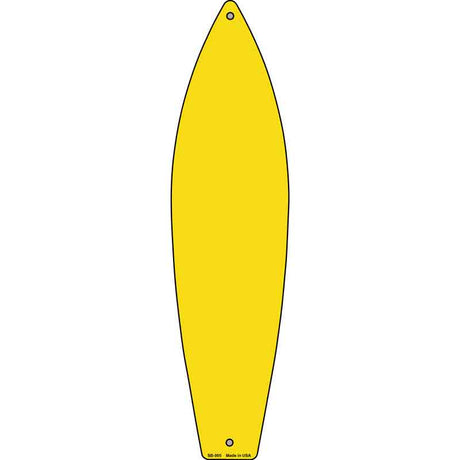 Yellow Solid Dye Sublimation Blank Novelty Metal Surfboard Sign 17" x 4.5" (SB)